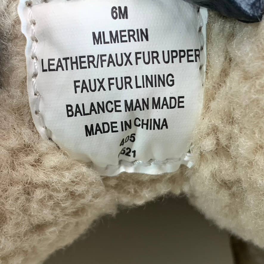 MARC FISHER LTD Women's Animal Print Beige Merin Faux-Fur Lace-Up Sneakers SZ 6