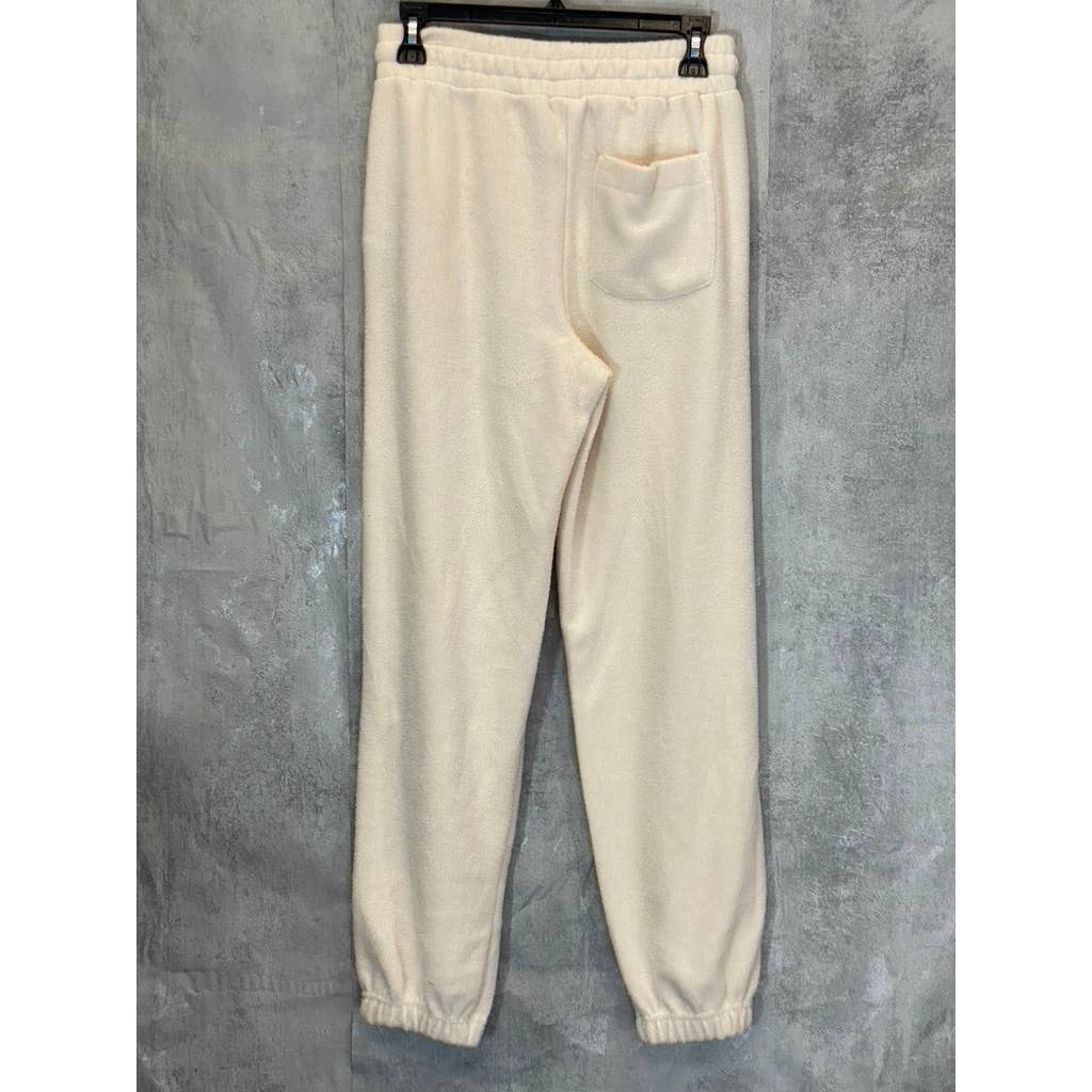 NIA Women's Bone Elastic Drawstring Waist Pull-On Fleece Jogger Pants SZ XS