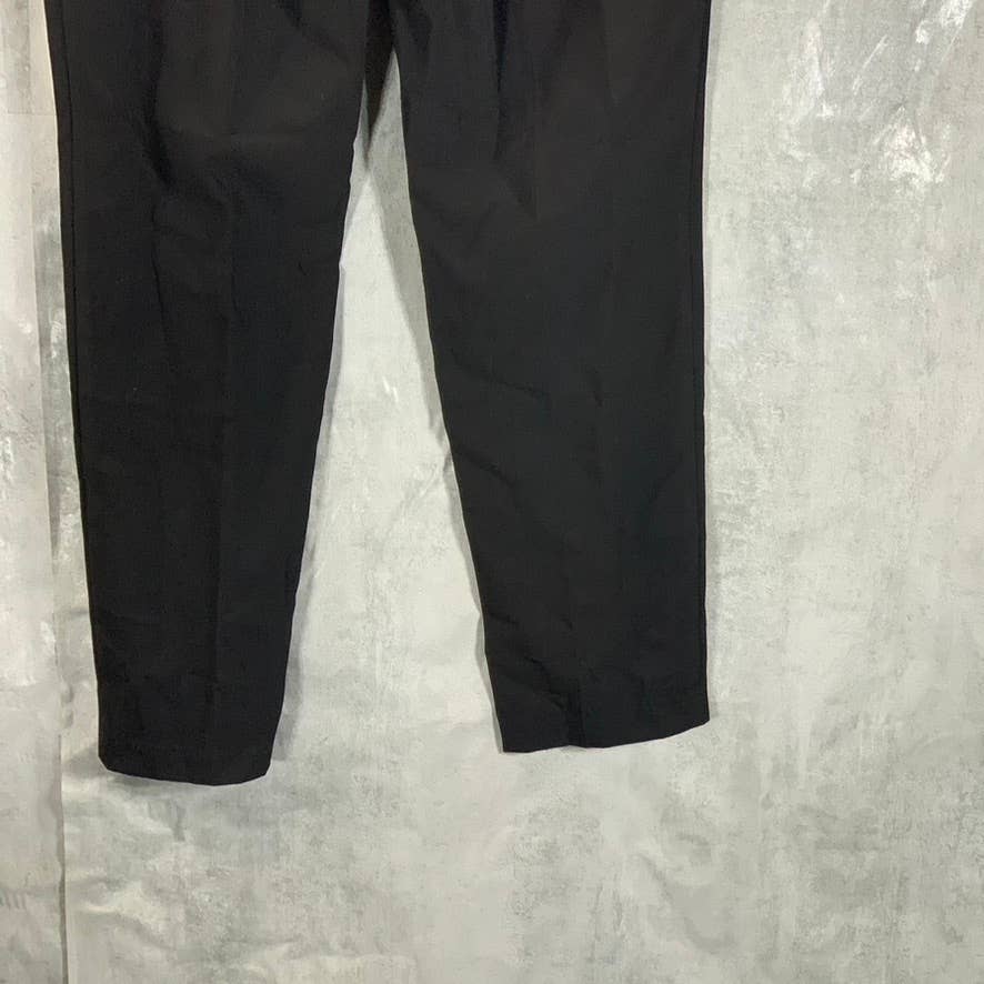 CALVIN KLEIN Women's Black Zip-Pocket Mid-Rise Straight-Leg Pants SZ 12