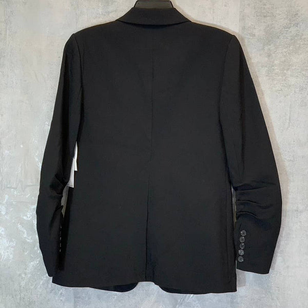 1.STATE Women's Rich Black Faux Double Breast Hook Closure Blazer SZ XS