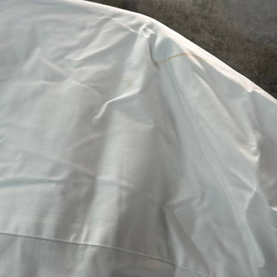 CALVIN KLEIN Women's Soft White V-Neck Tie Elbow Sleeve Top SZ S