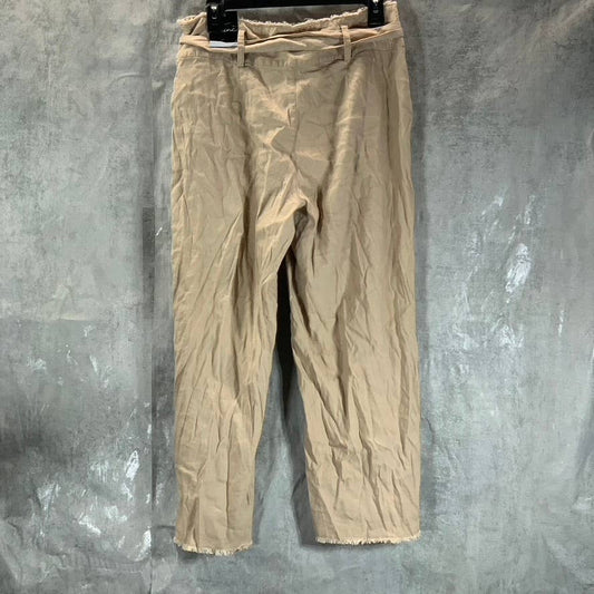 INC INTERNATIONAL Women's Toasted Twine Belted Frayed-Hem Culottes Pants SZ 4