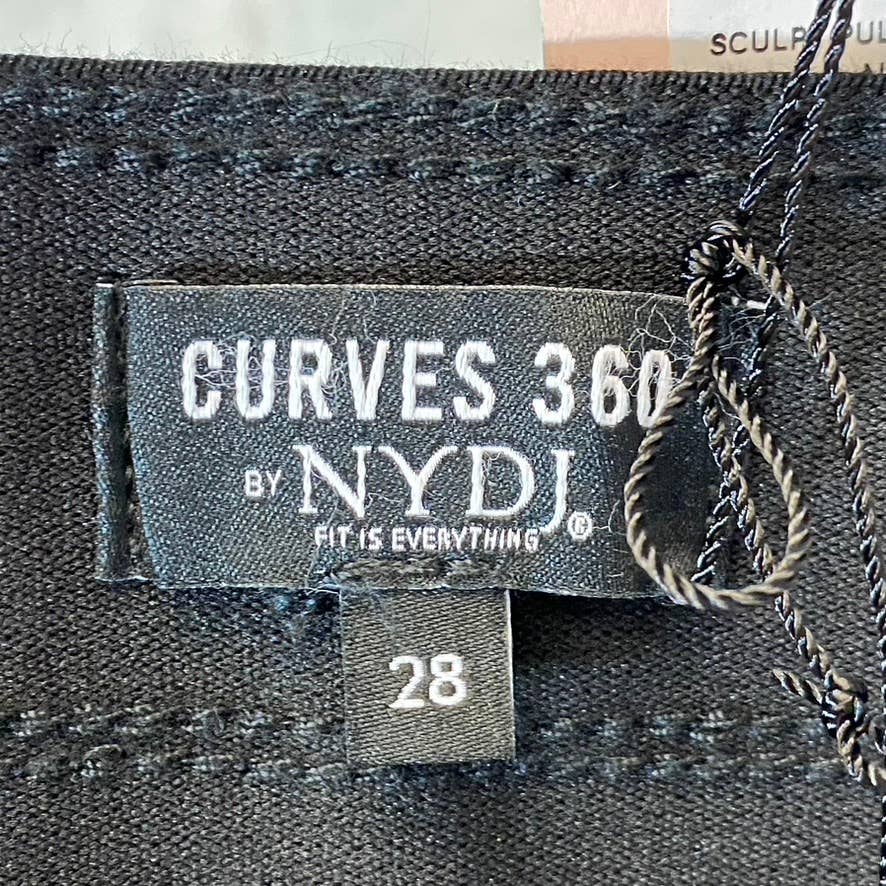 CURVES 360 BY NYDJ Women's Solid Black Sculpt Pull-On Denim Leggings SZ 28