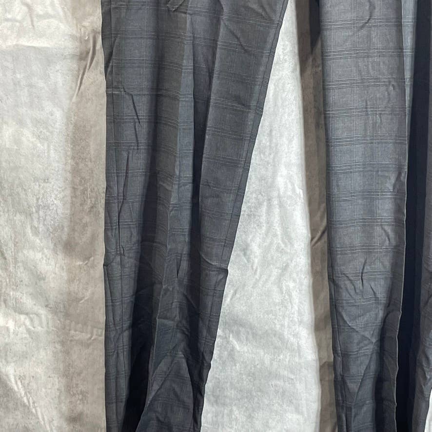 MARC NEW YORK Men's Charcoal Plaid Modern-Fit Flat Front Suit Pants SZ 39X33