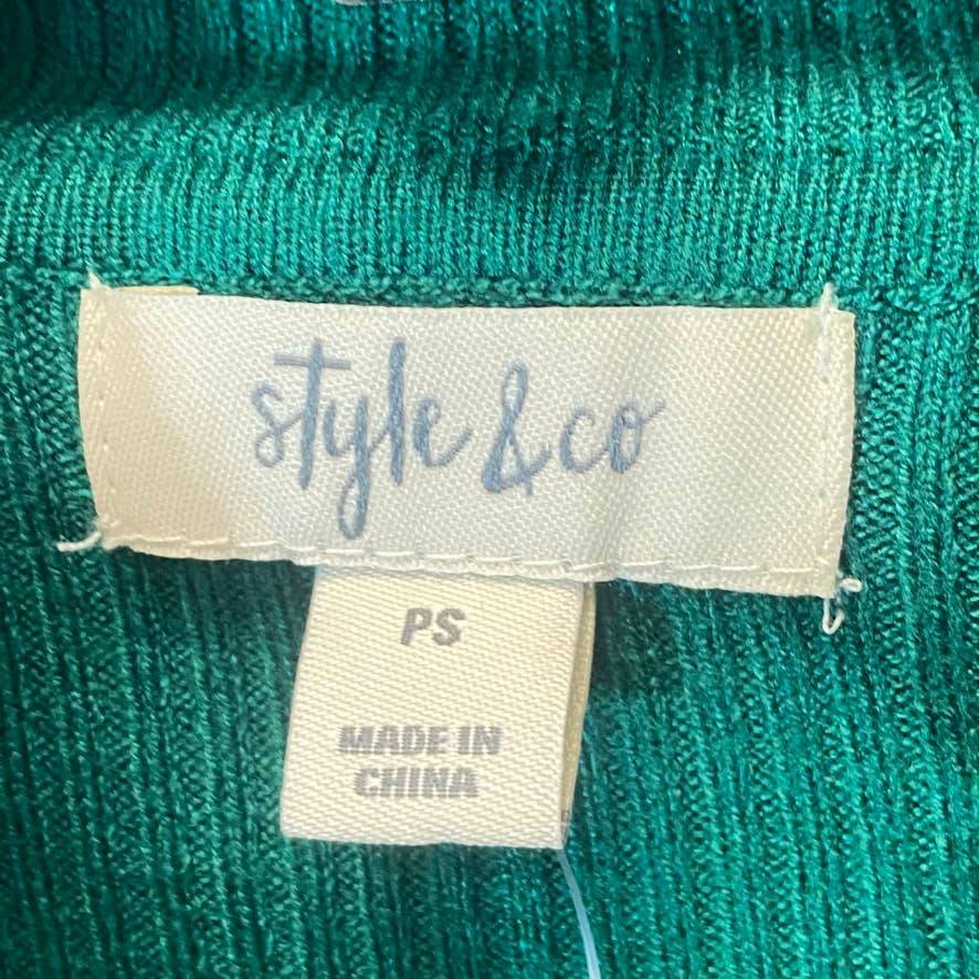 STYLE & CO Women's Petite Aventurine Ribbed Turtleneck Lightweight Pullover Sweater SZ P/S