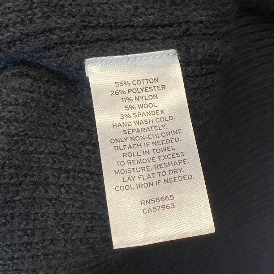 TREASURE & BOND Women's Solid Black Half-Zip Mock Neck Long Sleeve Sweater Dress SZ S