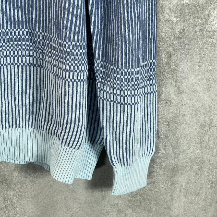 ALFANI Men's Blue Nite Escape Crewneck Ombre Striped Pullover Sweater SZ L