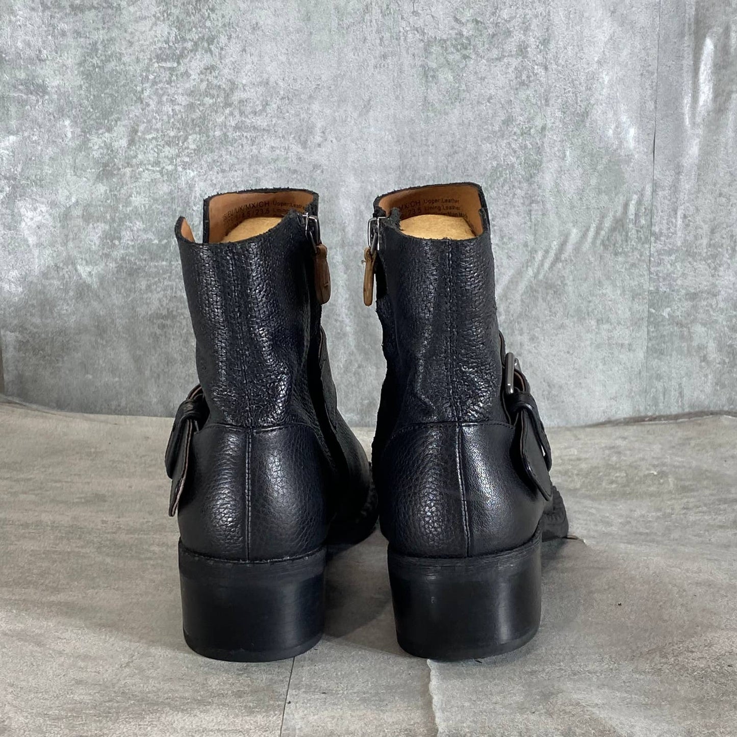 GENTLE SOULS By Kenneth Cole Women's Black Leather Best Slit Moto Boots SZ 7
