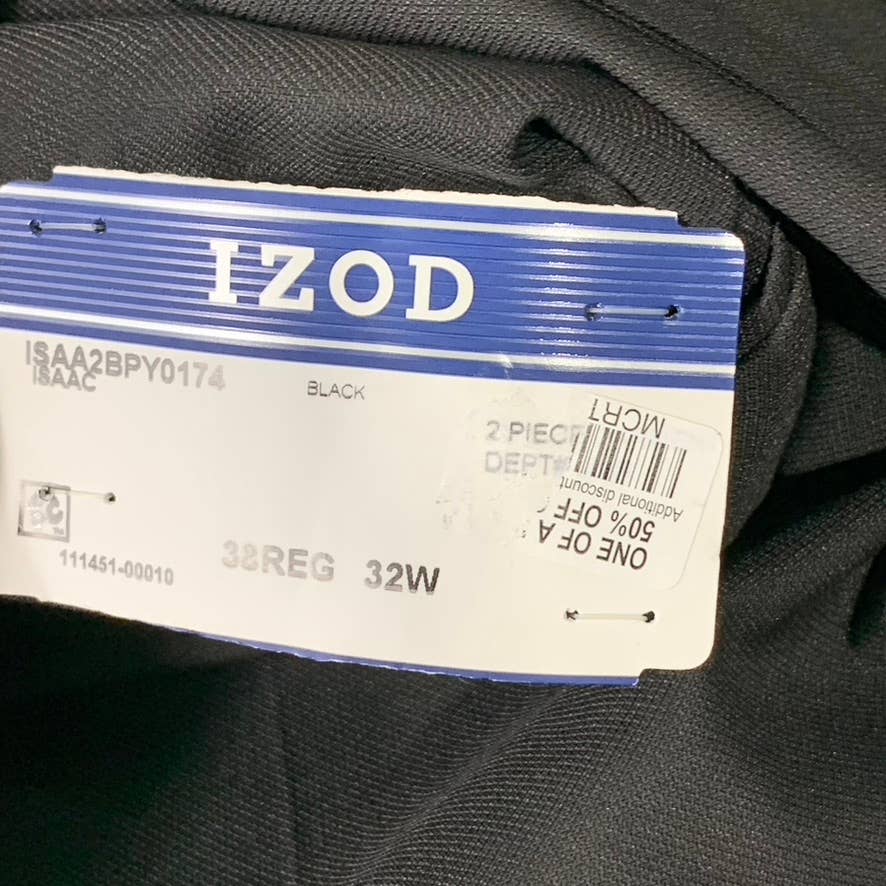IZOD Men's Solid Black Regular Classic-Fit Suit Pants SZ 32X32