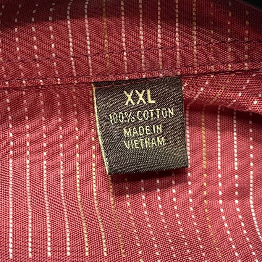 TASSO ELBA Coral Combo Textured Short Sleeve Shirt SZ 2XL