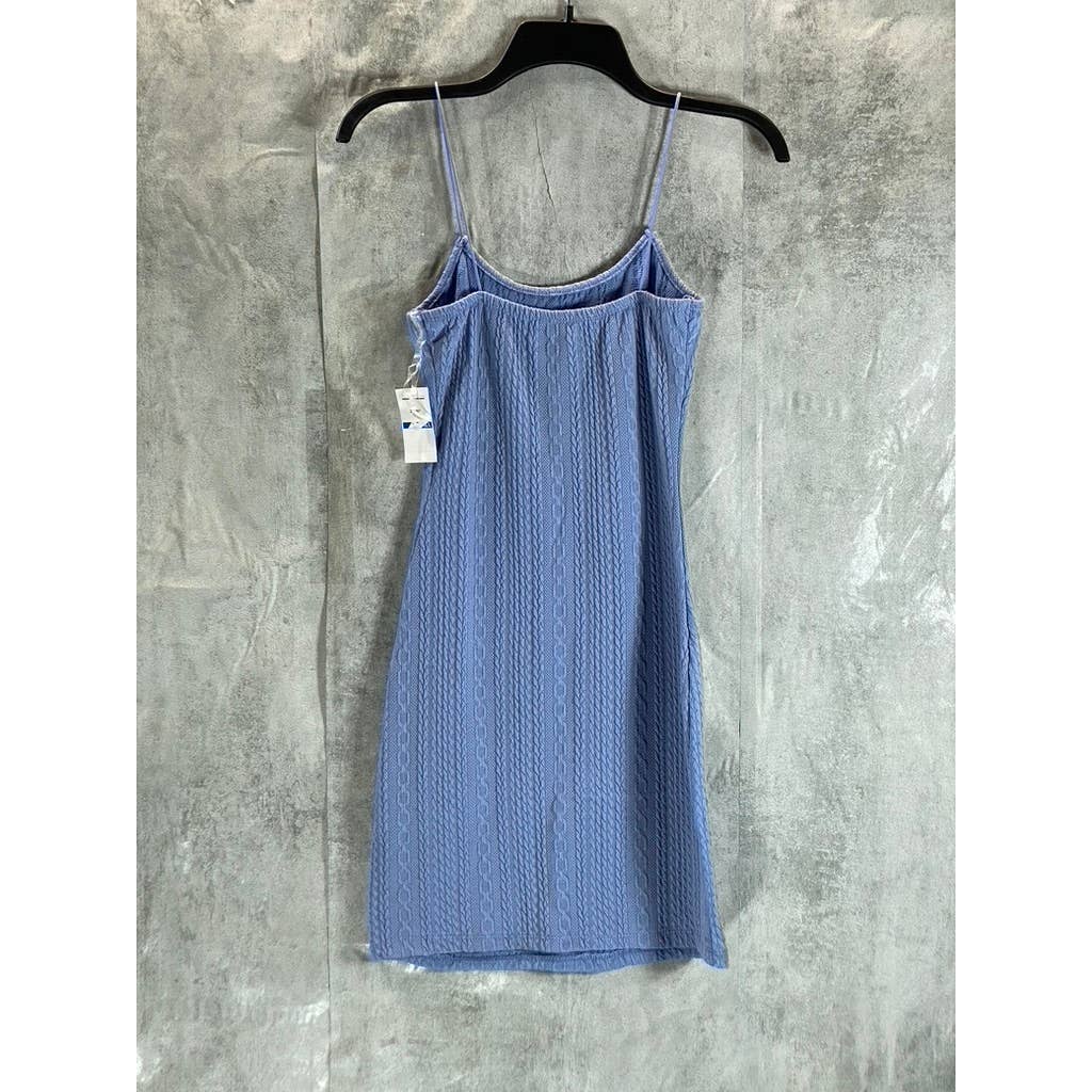 ULTRA FLIRT Juniors' Purple Impression Knit Round-Neck Bodycon Mini Dress SZ S