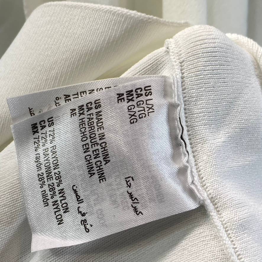 ALFANI Women's Soft White Drape-Cape Open-Front Sweater SZ L/XL