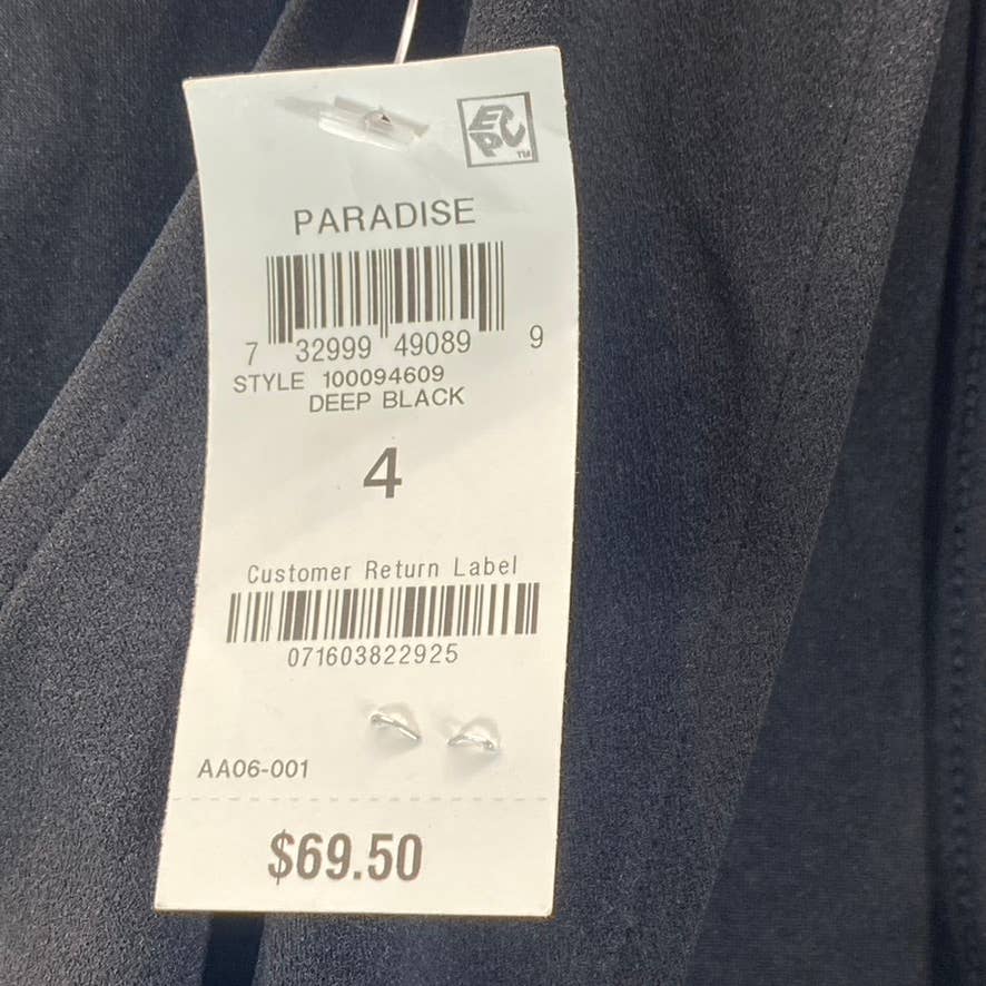 BAR III Women's Deep Black Cross-Front Cutout Pull-On Romper SZ 4