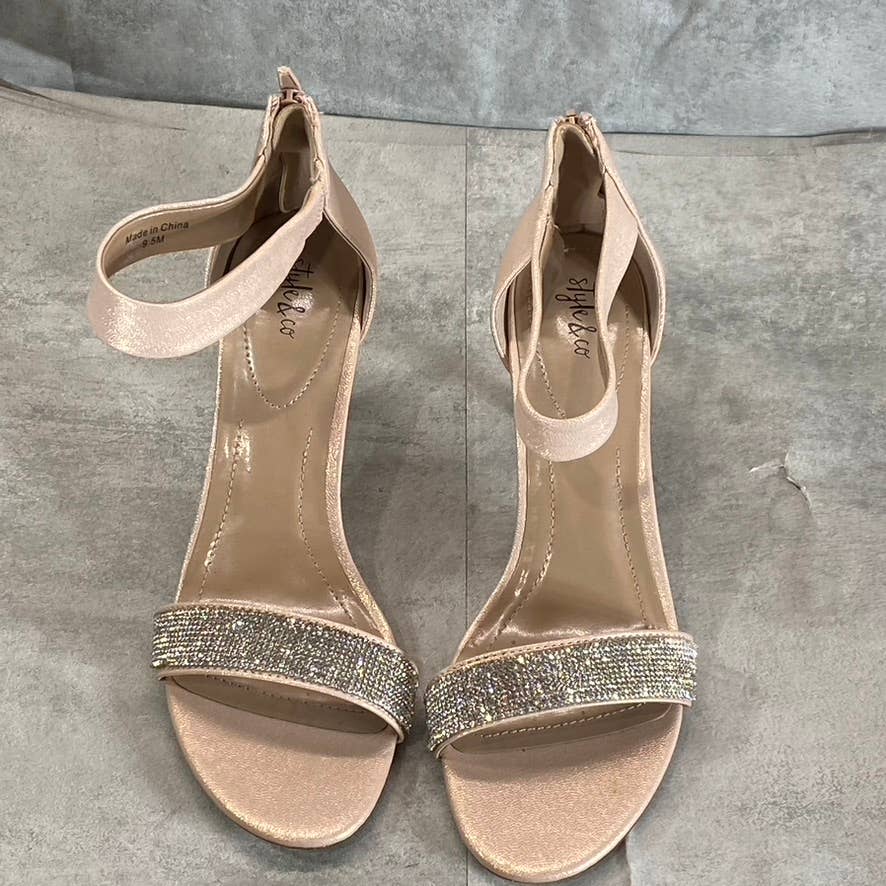 STYLE & CO Women's Blush-Silver Embellished Phillyis Two-Piece Evening Sandals