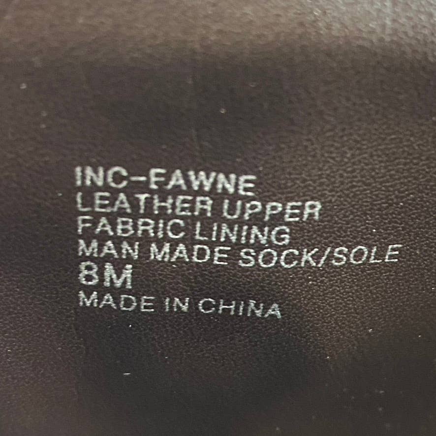 INC INTERNATIONAL Women's Chocolate Leather Fawne Knee-High Riding Boots SZ 8