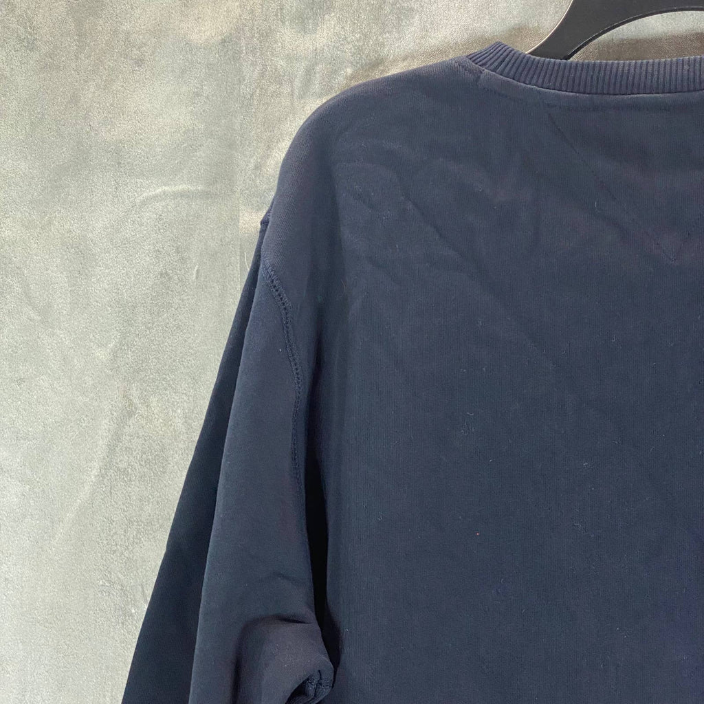 TOMMY HILFIGER Men's Navy Crewneck Slater Embroidered Logo Patch Sweatshirt SZ L