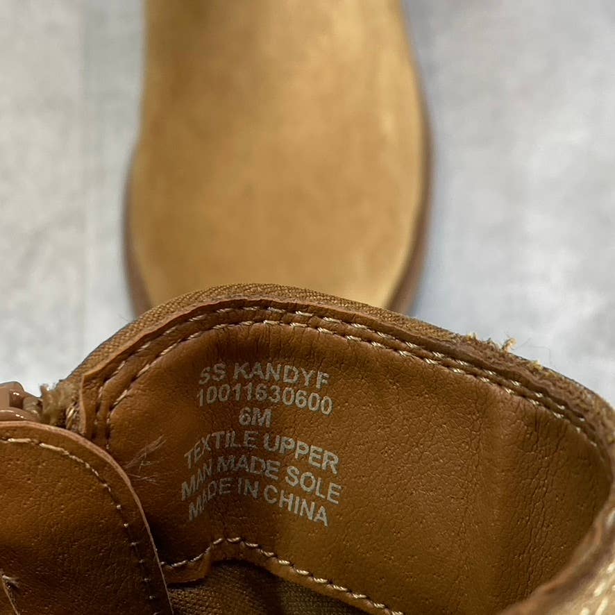 SUN+STONE Women's Tan Micro Kandy Round-Toe Lug-Sole Block-Heel Ankle Boots SZ 6