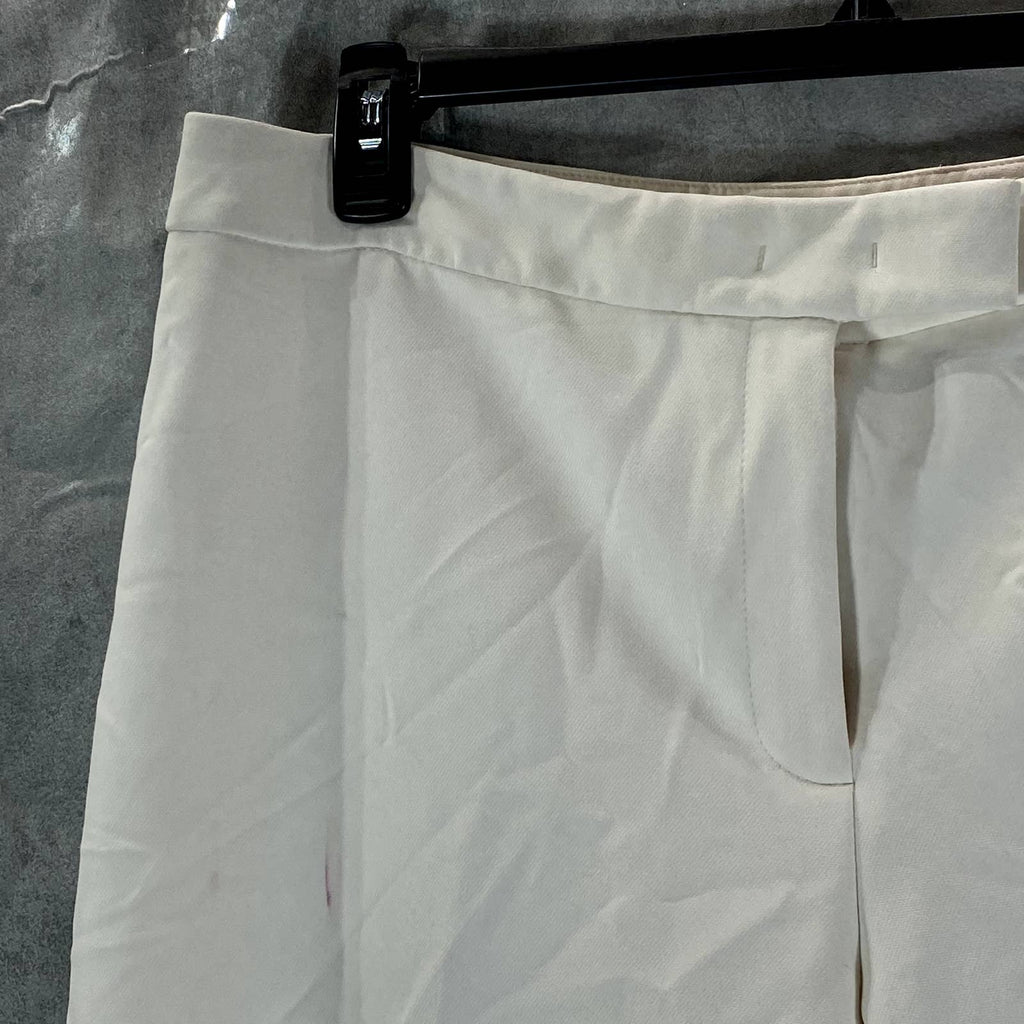 ANNE KLEIN Women's Annie White Mid-Rise Cropped Straight-Leg Pants SZ 16