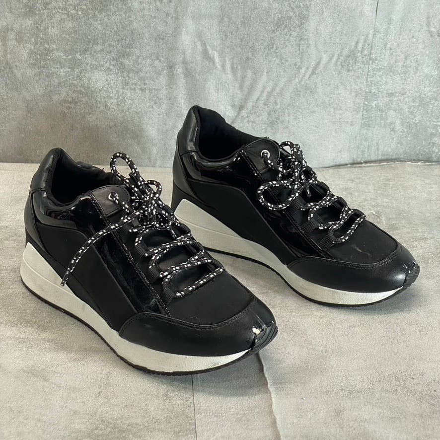 ALFANI Step N' Flex Women's Black Waldenn Lace-Up Wedge Platform Sneakers SZ 7