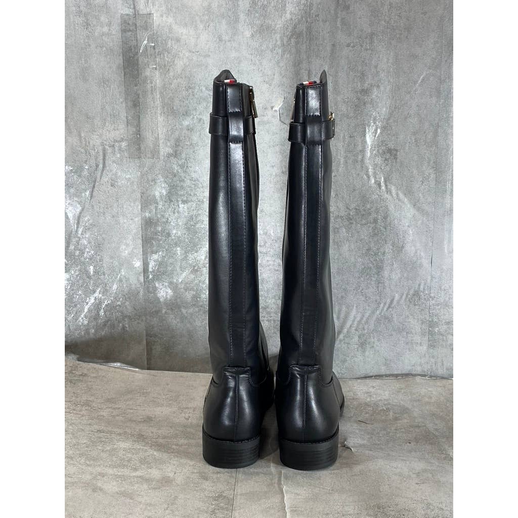 TOMMY HILFIGER Women's Black Inezy Almond-Toe Block-Heel Tall Riding Boots SZ 10