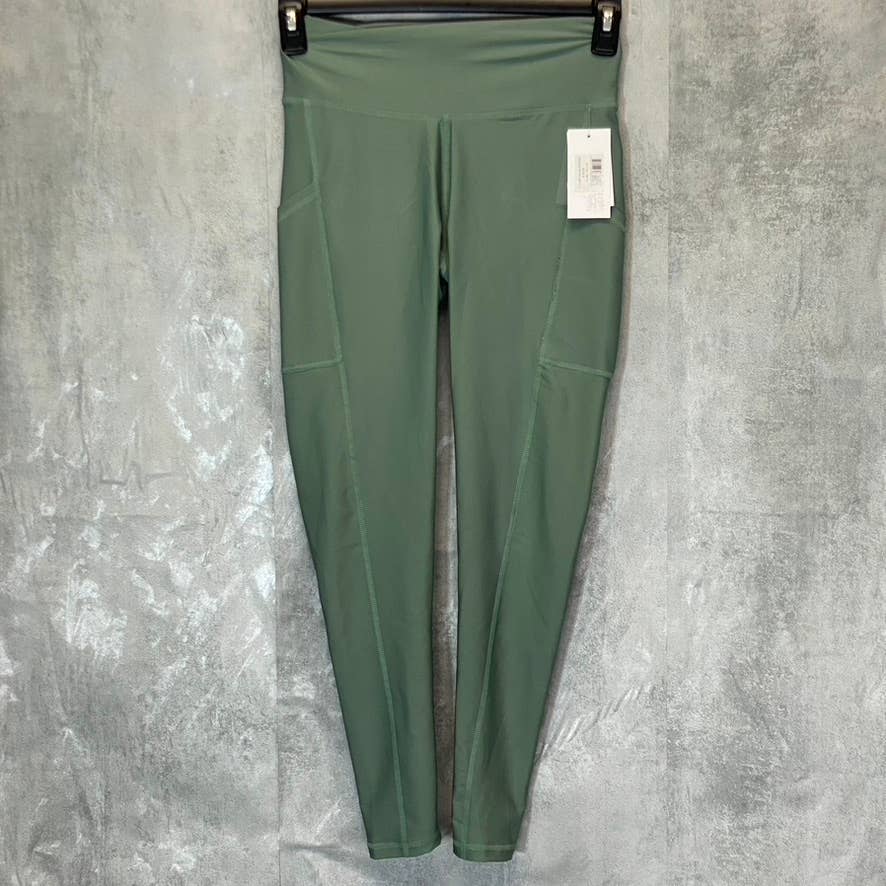 PRO-FIT Activewear Fruit Green Lightweight Ruched Breathable High-Waist Pull-On Leggings SZ S