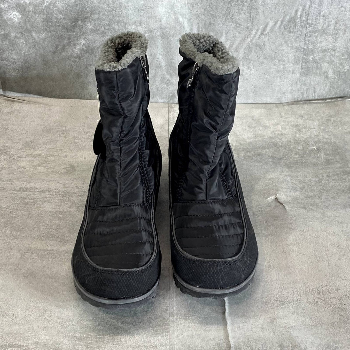 JBU By JAMBU Women's Black Snowbird Memory Foam Weather-Ready Faux-Fur Boots SZ8