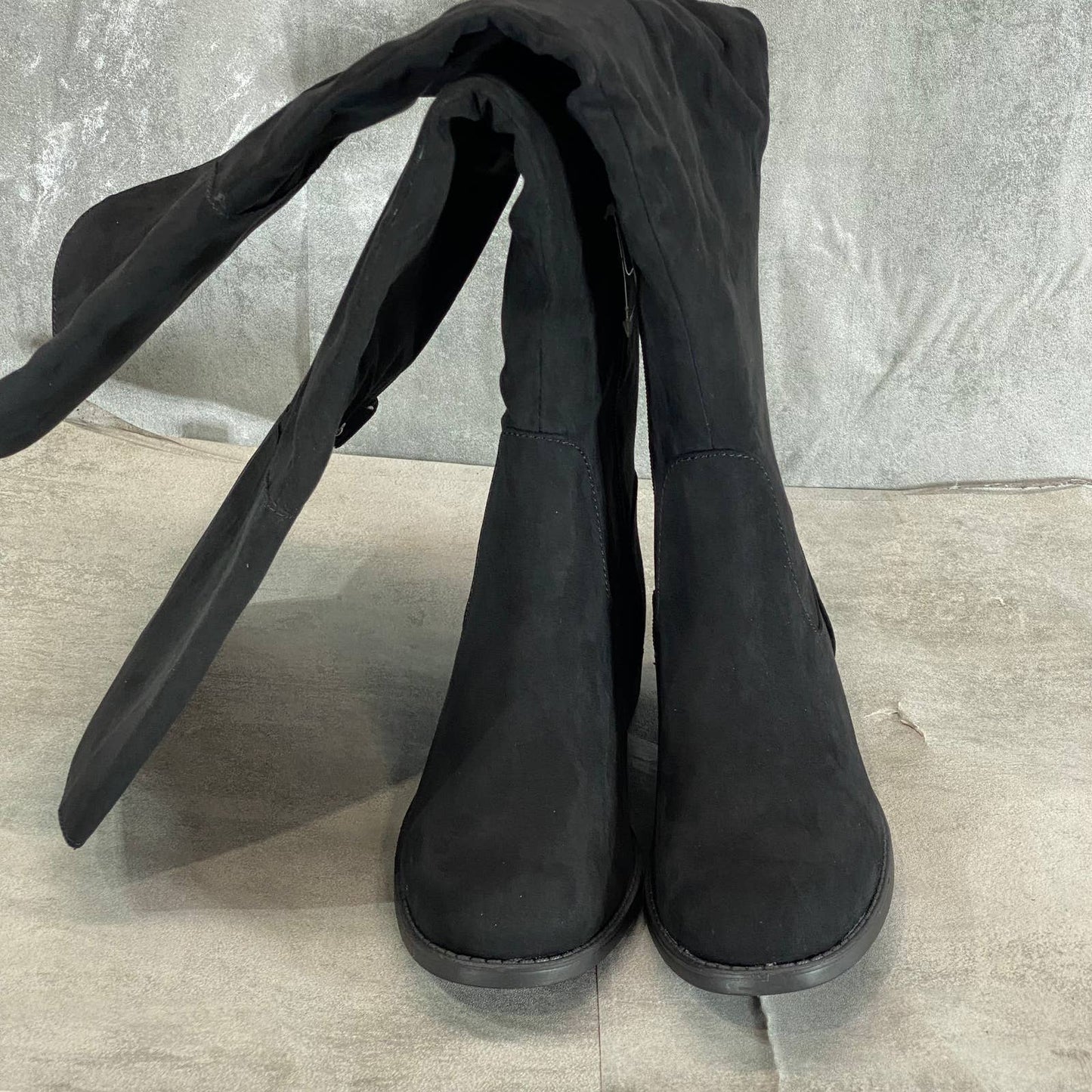 SUN+STONE Women's Black Micro Allicce Wide-Calf Over-The-Knee Boots SZ 6.5WC