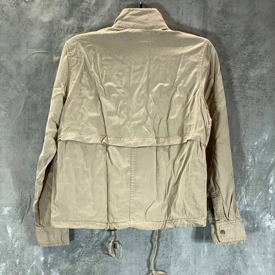 BALCK TAPE Women's Light Stone Mock-Neck Drawstring Utility Full-Zip Jacket SZXS