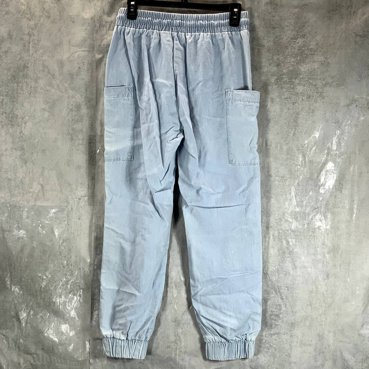 INDIGO REIN Juniors' Light Blue Denim High-Rise Pull-On Jogger Pants SZ M