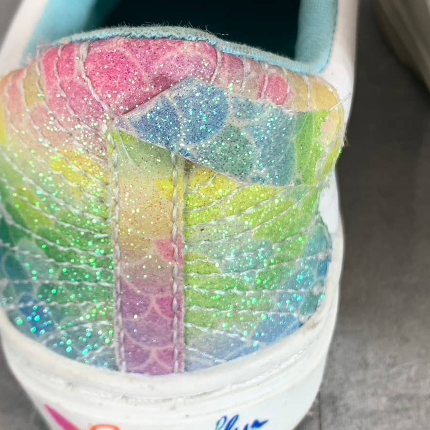 MY BUTTERFLY Girl's White Rainbow Fly Ease Slip-On Sneakers SZ 3