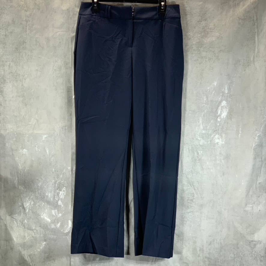 ALFANI Women's Modern Navy Mid-Rise Essential Curvy Straight Bootcut Pants SZ 8