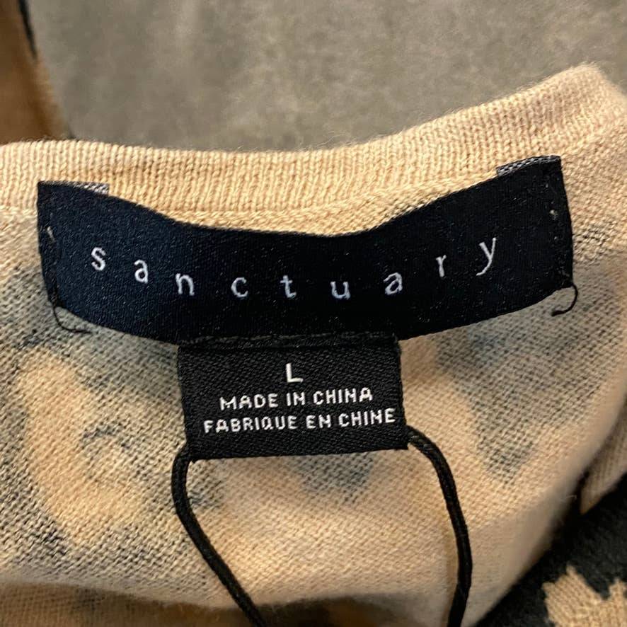 SANCTUARY Essential Women's Tan Leopard Print Halter Top SZ L