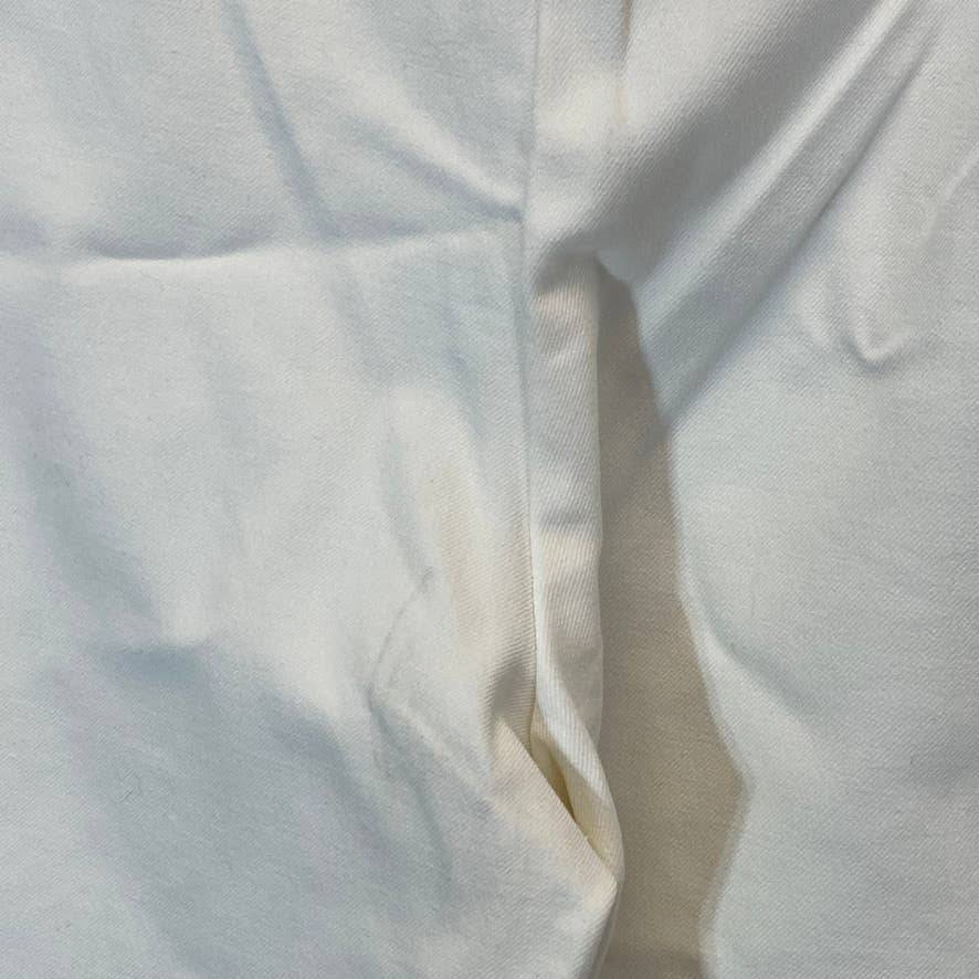 ALFANI Women's Bright White Comfort High-Rise Fringe-Hem Pull-On Pants SZ 12