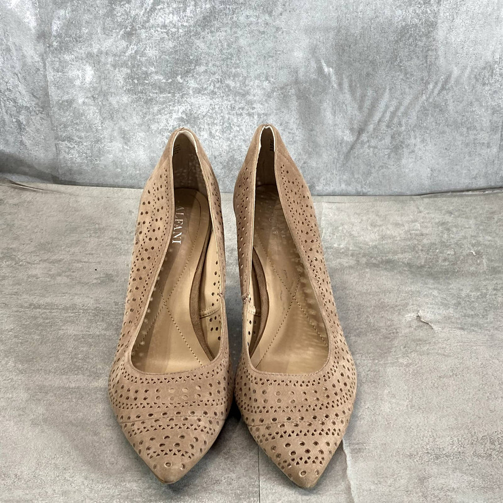 ALFANI STEP N' FLEX Women's Sand Jeules Perforated Pointed-Toe Slip-On Pumps SZ9