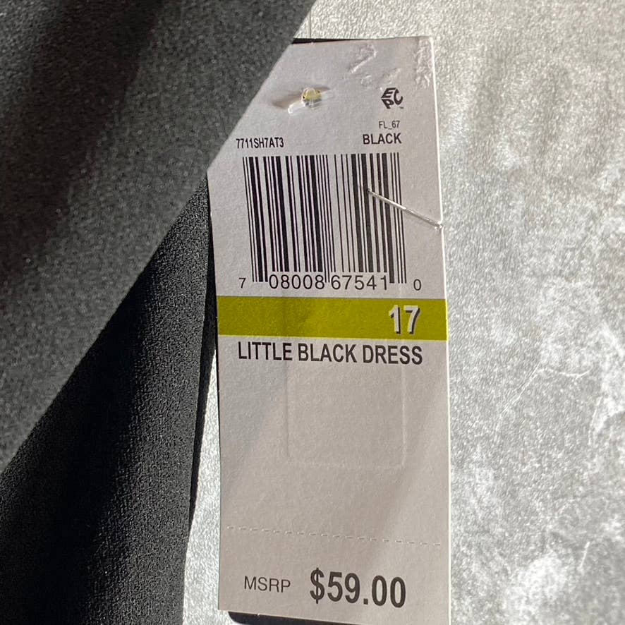 CITY STUDIO Juniors' Black Ruffle Cap-Sleeve X-Back Sheath Mini Dress SZ 17