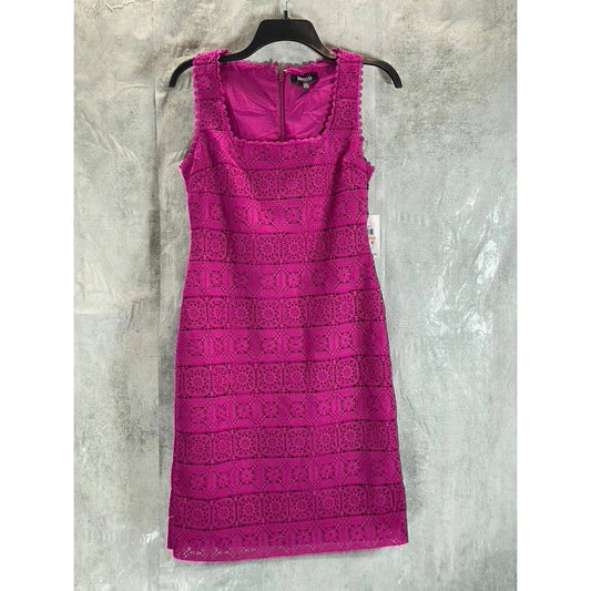 KENSIE Women's Orchid Crochet Lace Square-Neck Sleeveless Mini Shift Dress SZ 2