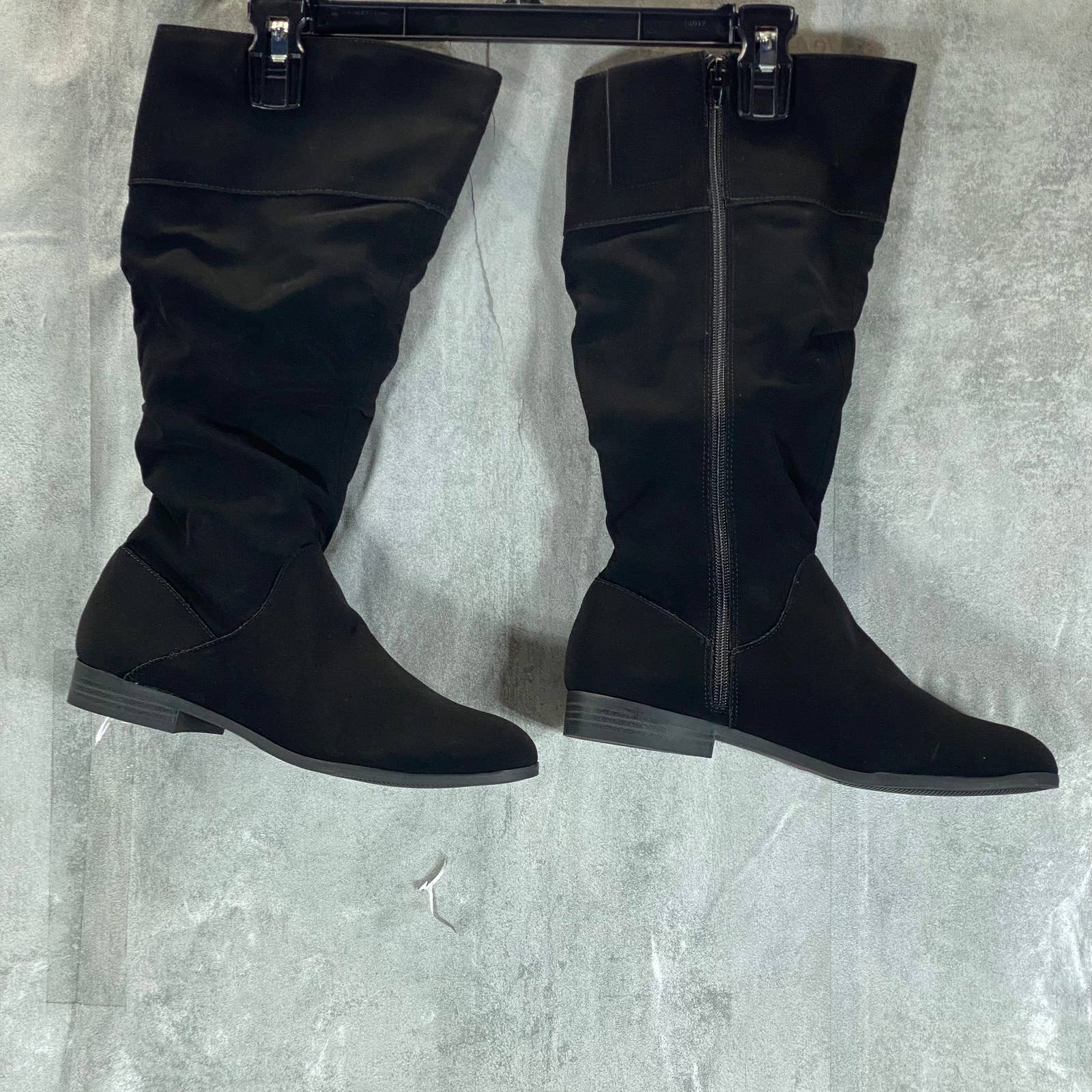 STYLE & CO Women's Black Kalimae Round-Toe Ruched Shaft Tall Boots SZ 8.5