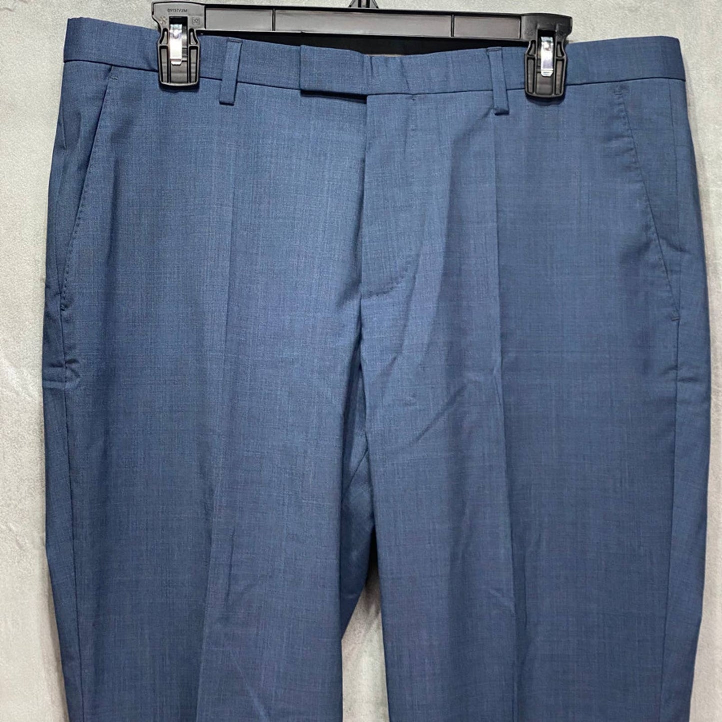 BOSS HUGO BOSS Pastel Blue Unhemmed Wool Blend Regular-Fit Dress Pants SZ 34R