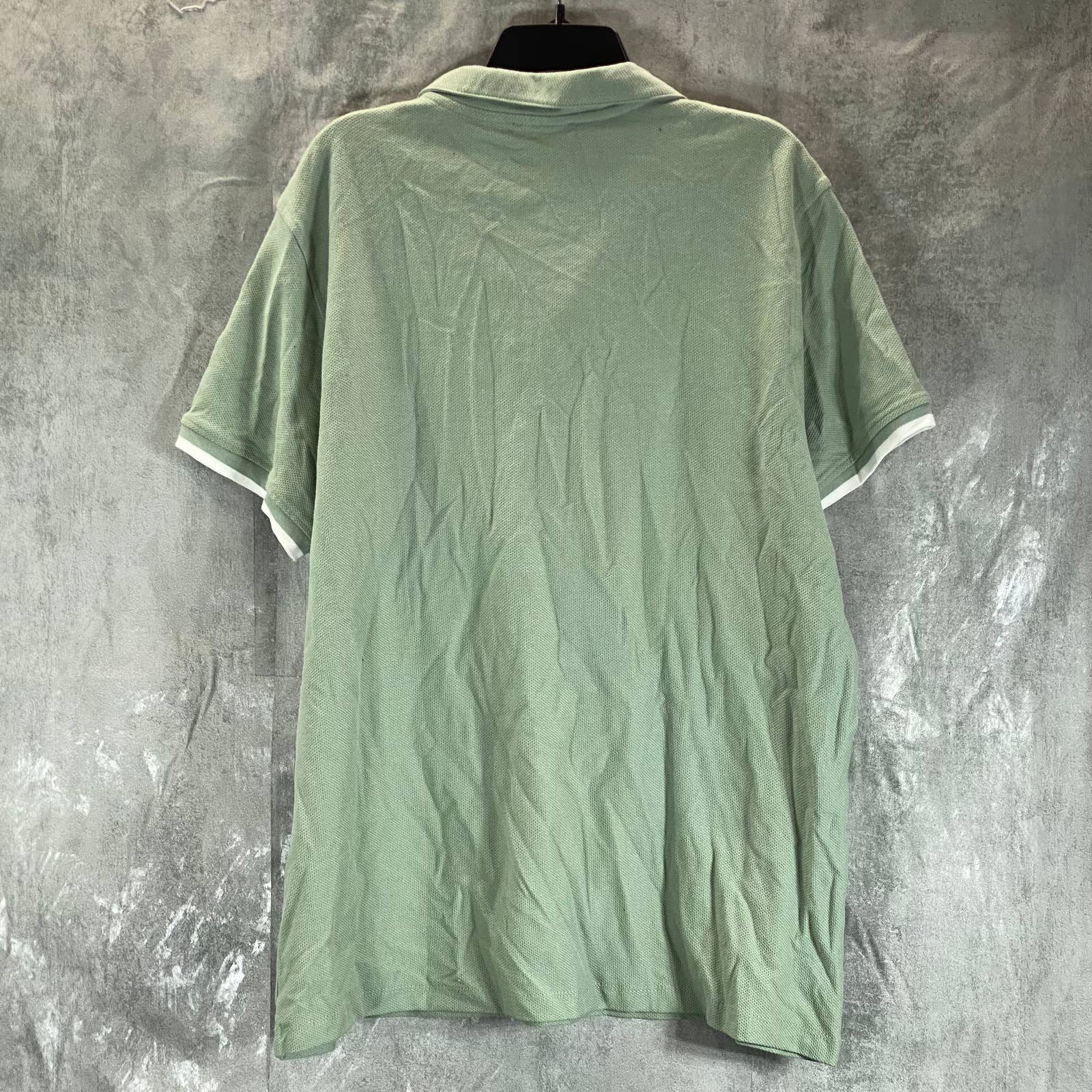 ALFANI Men's Gray Sage Regular-Fit Tipped 2-Button Short-Sleeve Polo Shirt SZ2XL