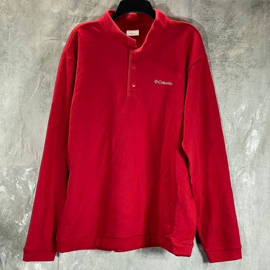 COLUMBIA Men's Mountain Red Hart Mountain Embroidered Half-Snap Sweatshirt SZ L