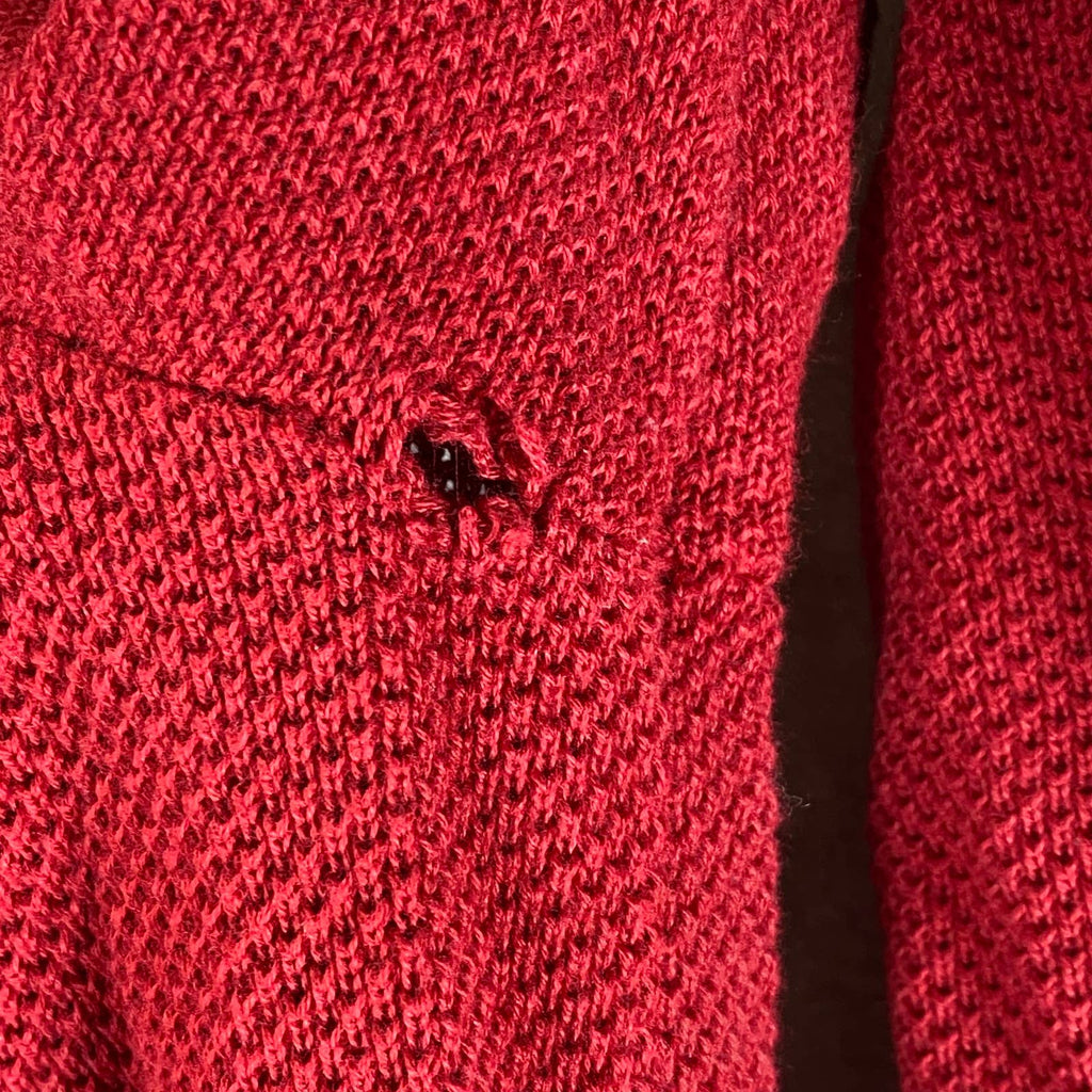 CLUB ROOM Men's Anthem Red Quarter-Zip Stand-Collar Textured Cotton Sweater SZ M