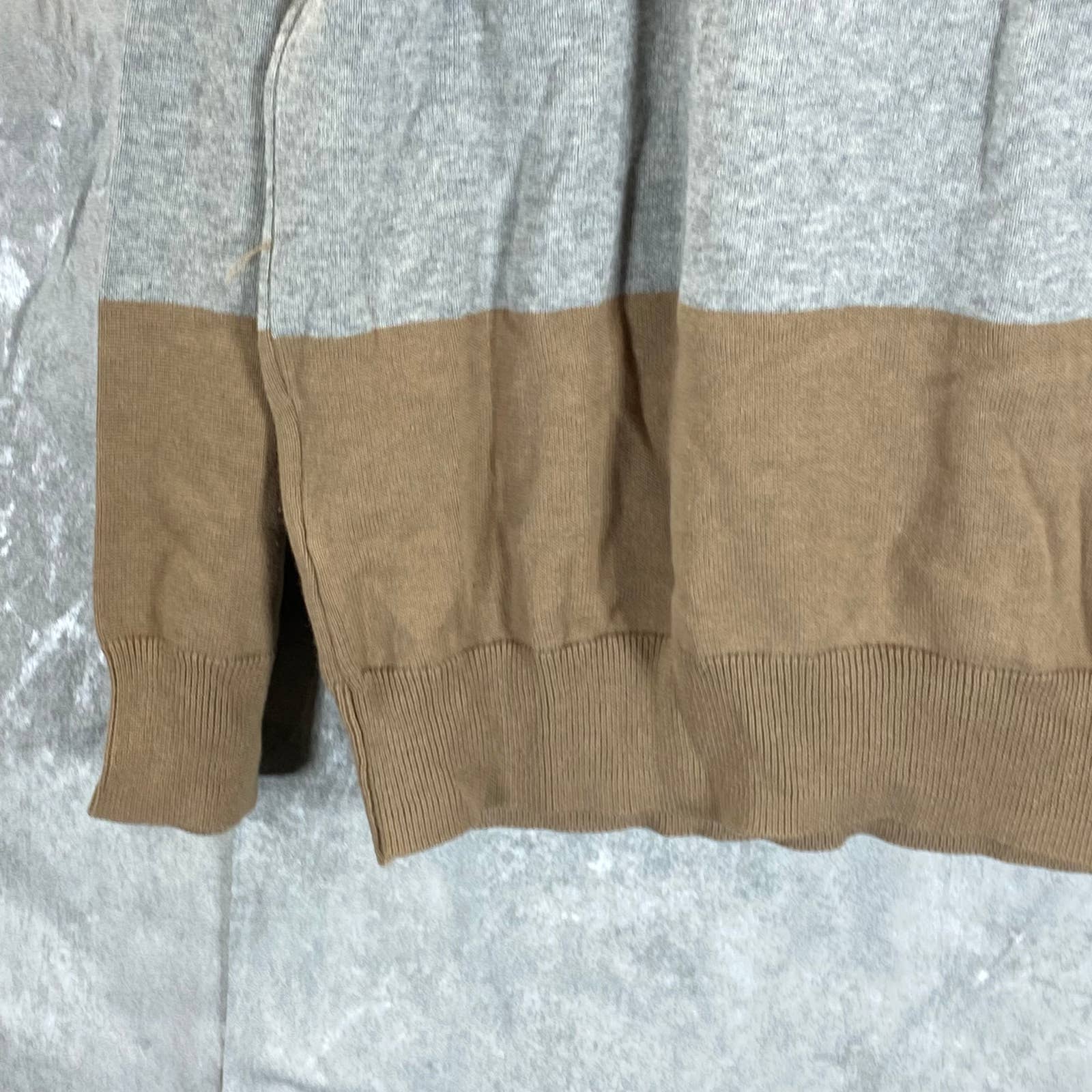 CLUB ROOM Men's Cracked Walnut Colorblock Stripe Crewneck Sweater SZ L