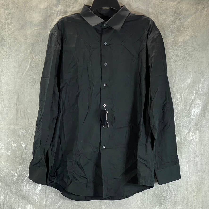 ALFANI Men's Black Slim-Fit Performance Stretch Solid Button-Up Dress Shirt SZXL