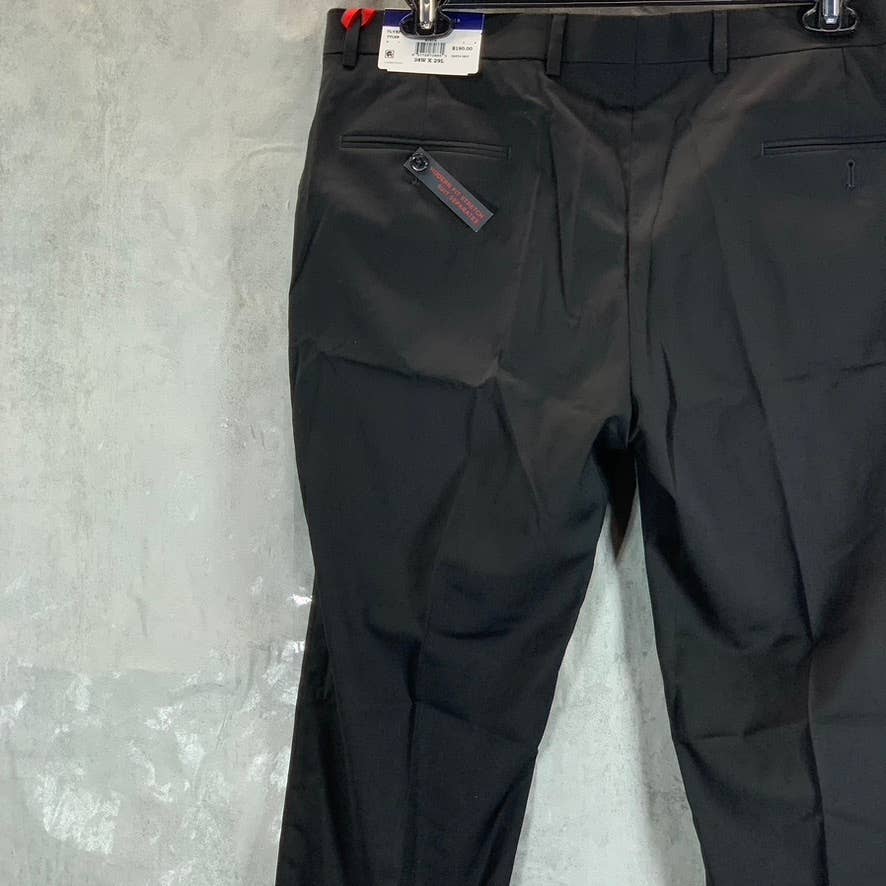 TOMMY HILFIGER Men's Solid Black Modern-Fit Stretch Dress Pants SZ 38X29