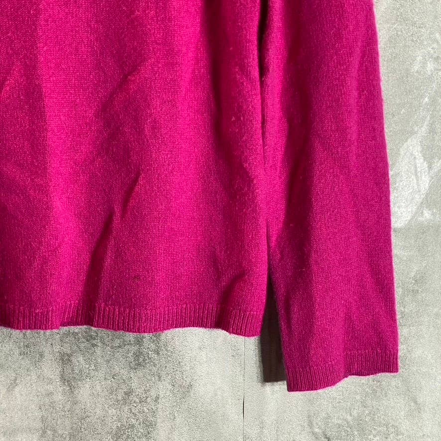 CHARTER CLUB Women's Fuchsia Flirt Cashmere Crewneck Pullover Sweater SZ S