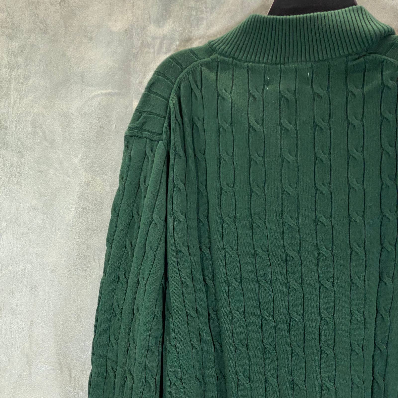 CLUB ROOM Men's Pine Grove Cable Knit Quarter-Zip Pullover Sweater SZ XL