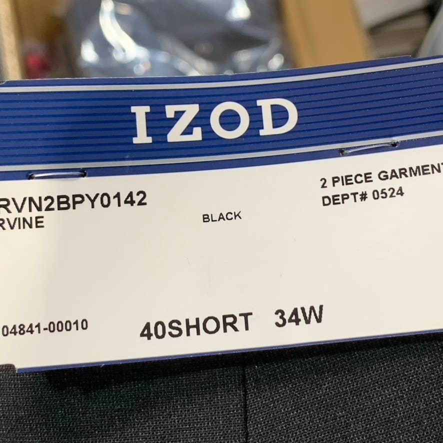 IZOD Men's Solid Black Regular Classic-Fit Suit Pants SZ 34X30