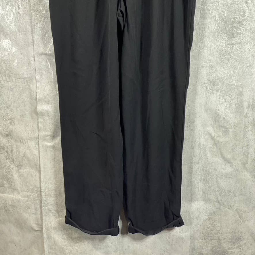 INC INTERNATIONAL CONCEPTS Women's Deep Black Split-Neck Belted Utility Jumpsuit