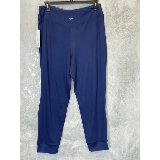 JONES New York Sport Women's Navy Elastic Waist 4-Way Stretch Pull-On Pants SZ L