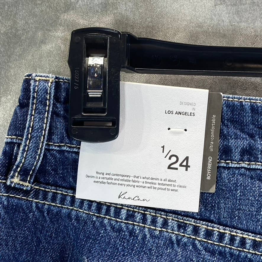 KANCAN Women's Blue High-Rise Boyfriend Distressed Denim Jeans SZ 1/24